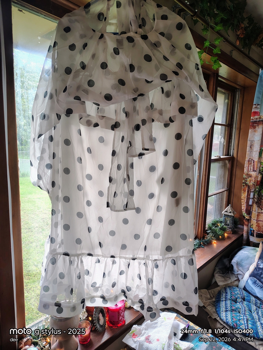 Polka Dot Mini Dress in White & Black Like New